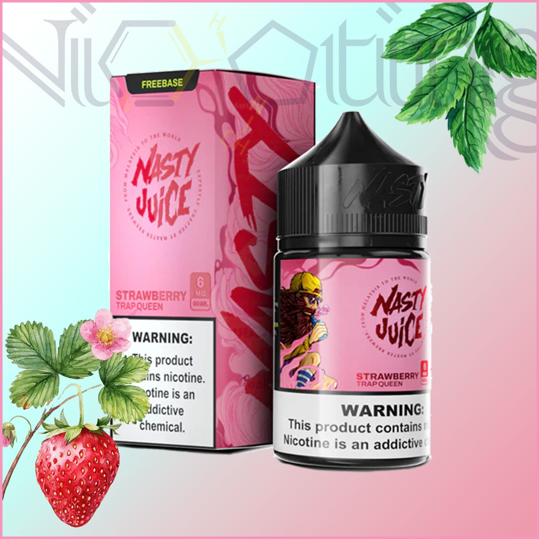 Nasty trap queen strawberry menthol 60ml سالت و جویس توت فرنگی نعنا برند نستی