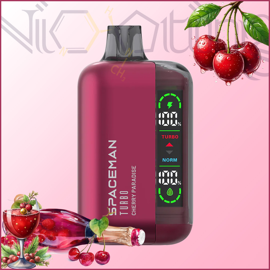 Smok spaceman turbo 15000 cherry paradise پاد یکبار مصرف اسموک نوشیدنی گیلاس 15000 پاف مدل SPACEMAN