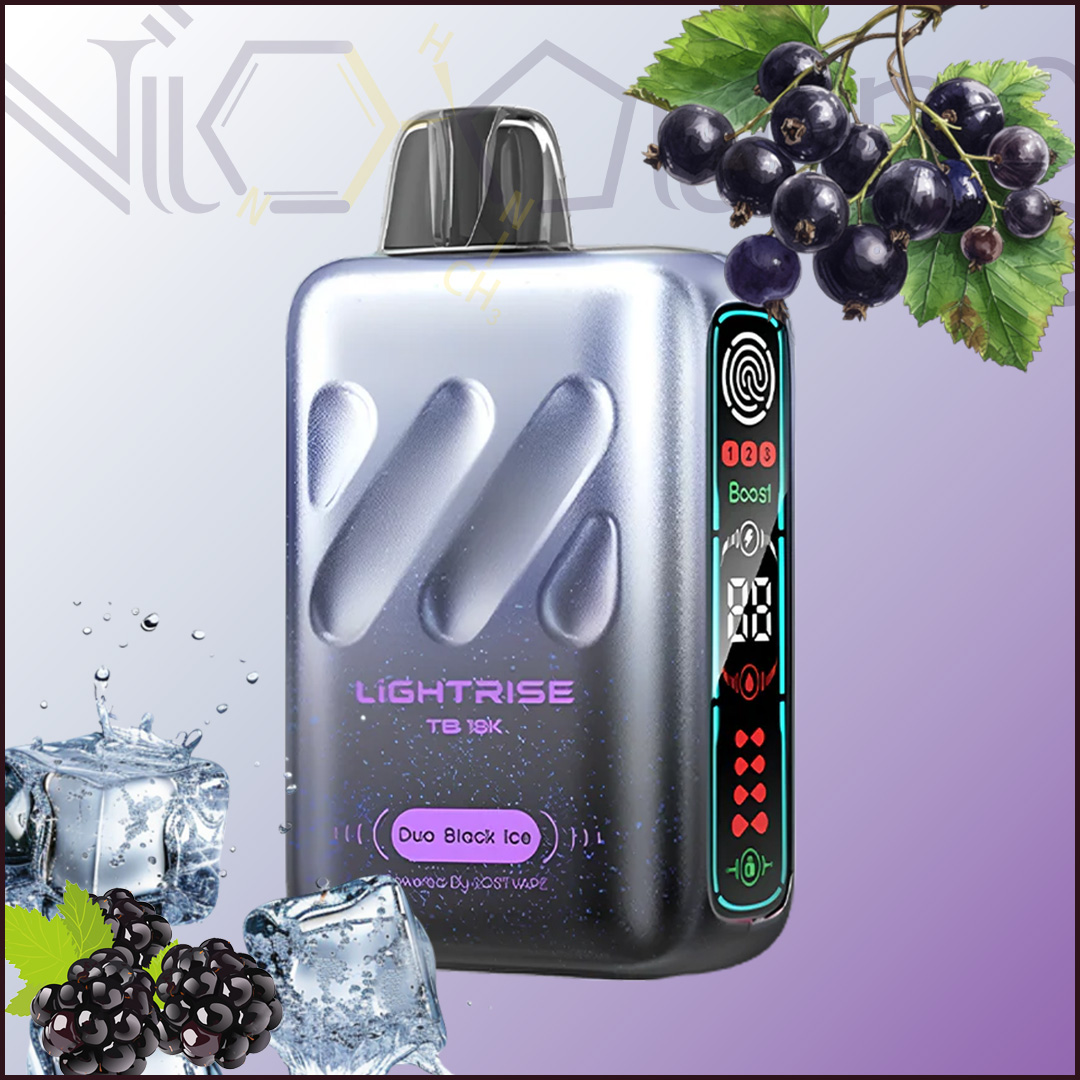 lightrise 18000 duo black ice پاد یکبار مصرف لاست ویپ توت و تمشک سیاه یخ 18000 پاف