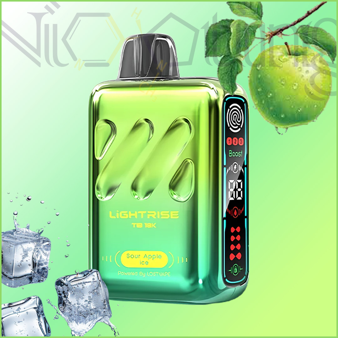lightrise 18000 sour apple ice پاد یکبار مصرف لاست ویپ سیب ترش یخ 18000 پاف