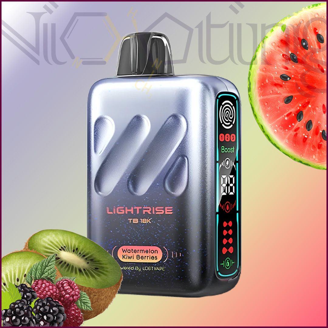 lightrise 18000 watermelon kiwi berries پاد یکبار مصرف لاست ویپ هندوانه کیوی بری 18000 پاف