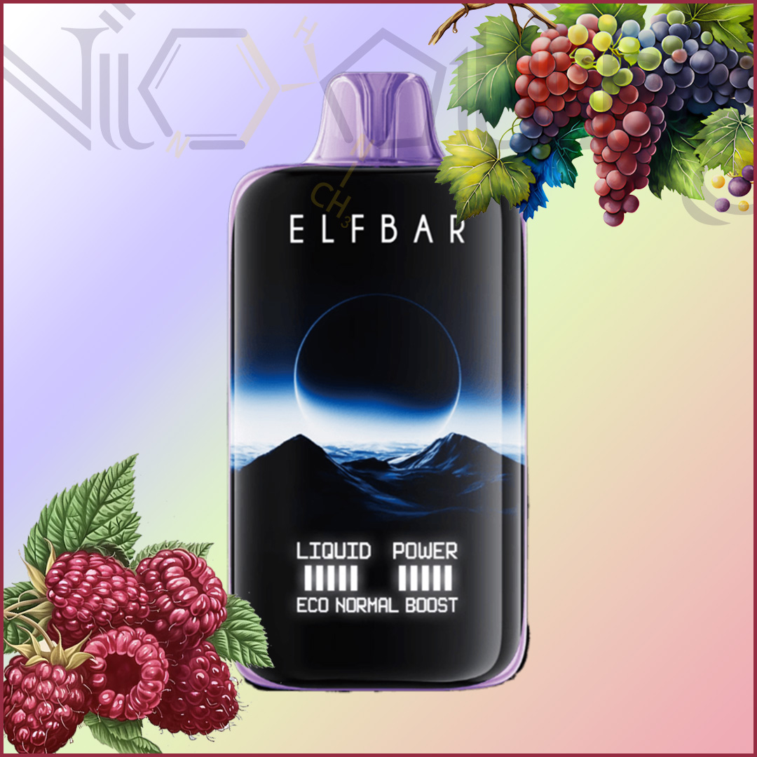Elfbar 40k moonnight grape raspberry پاد یکبار مصرف الف بار انگور رزبری 40000 پاف