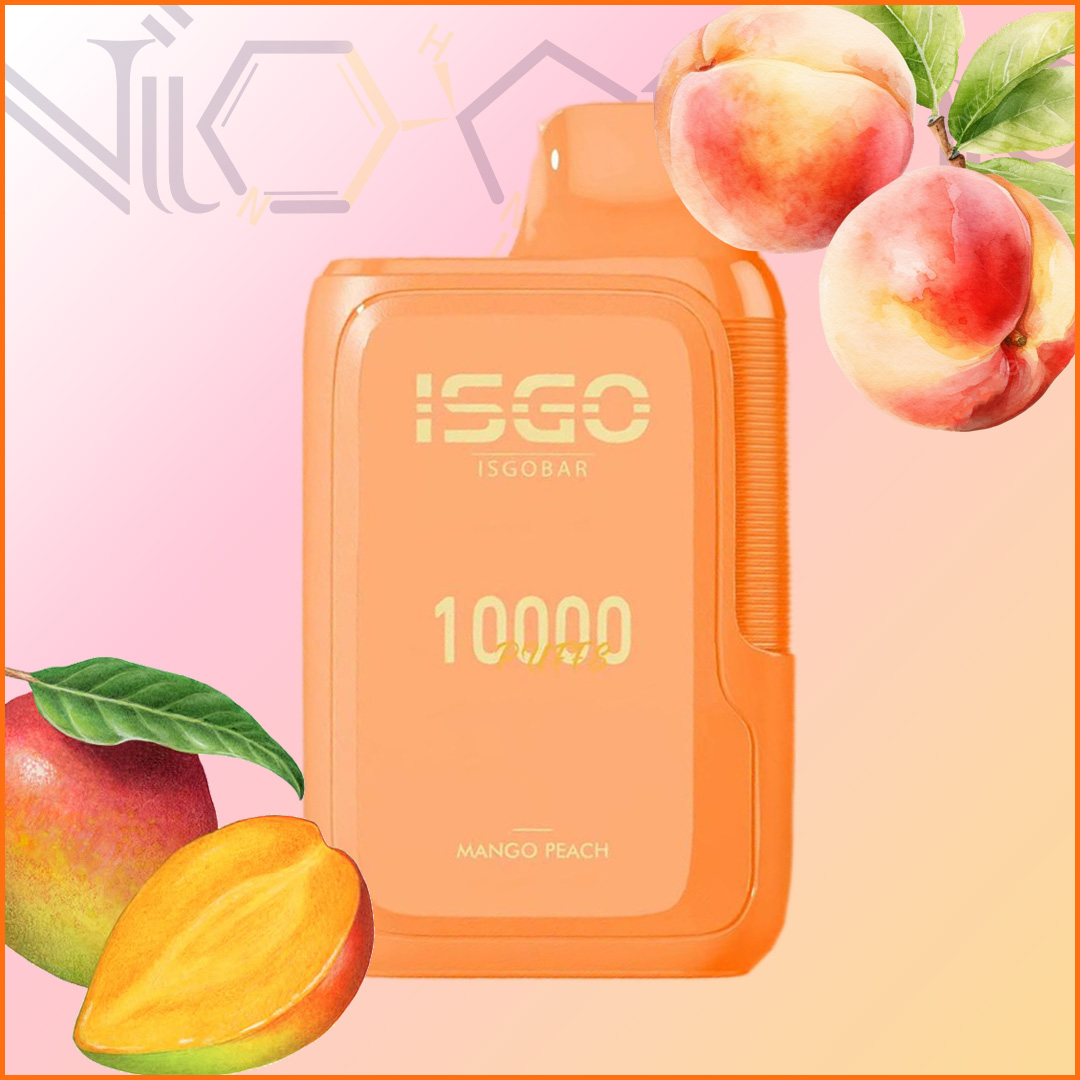 Isgo 10k mango peach پاد یکبار مصرف ایزگو هلو انبه 10000 پاف(Isgo)