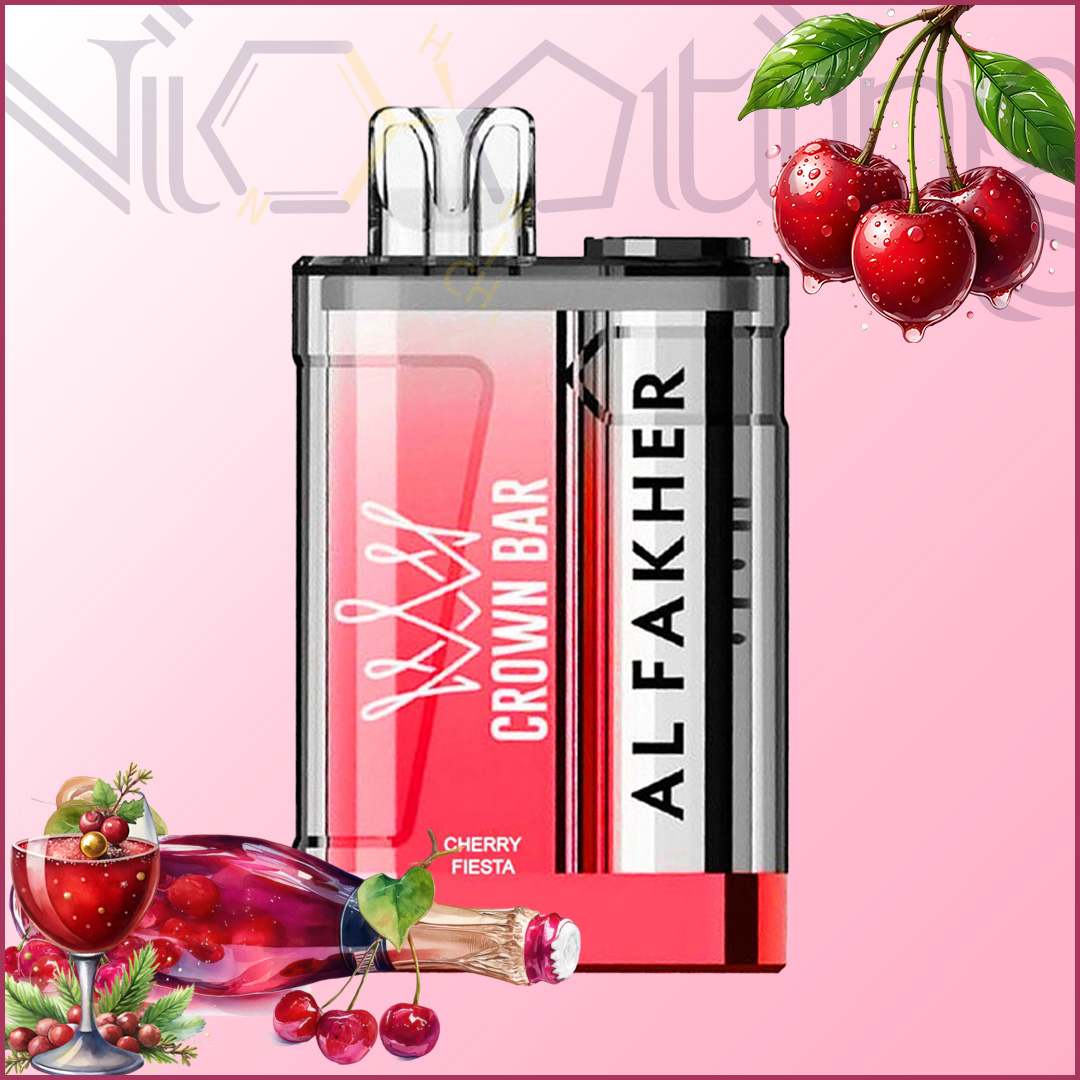Al fakher 9000 cherry fiesta پاد یکبار مصرف الفاخر alfakher فستیوال گیلاس 9000 پاف cherry fiesta