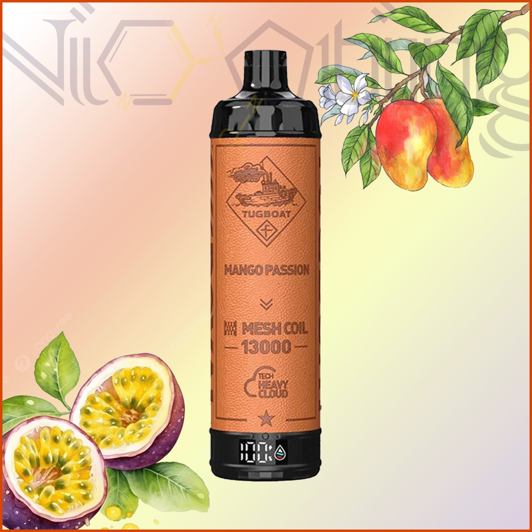Tugboat 13k mango passion پاد یکبار مصرف تاگبوت انبه پشن فروت 13000 پاف