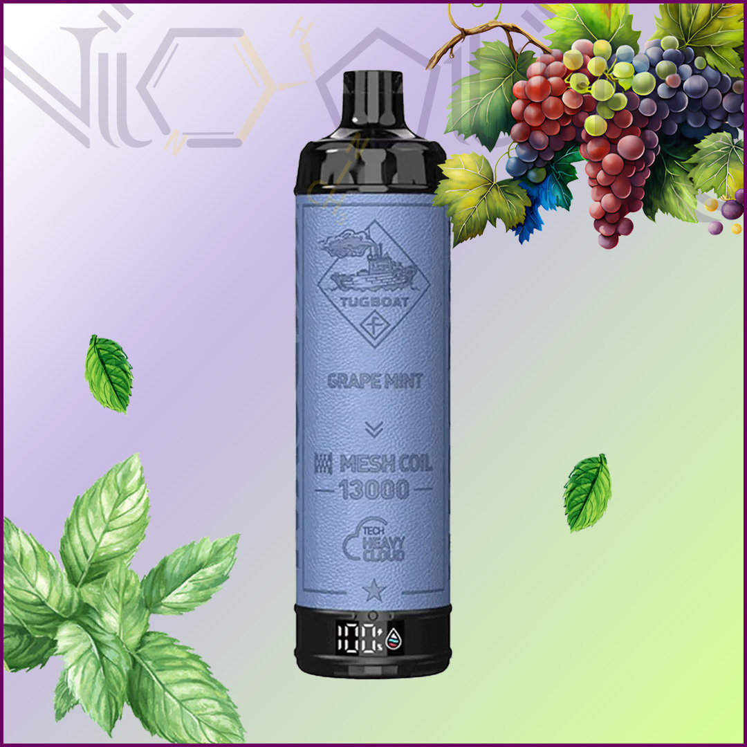 Tugboat royal 13k grape mint پاد یکبار مصرف تاگبوت انگور نعنا 13000 پاف