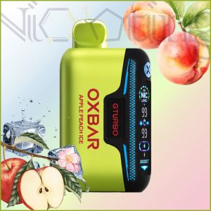 پاد یکبار مصرف اکسبار جی توربو سیب هلو یخ 36000 پاف نیکوتین قابل تنظیم (Oxbar GTURBO 36k Apple Peach Ice)