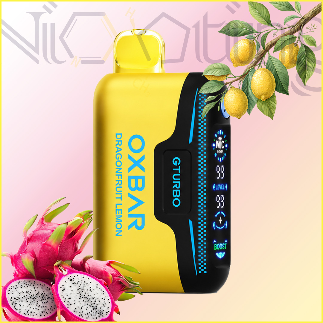 Oxbar Gturbo 36k dragonfruit lemon پاد یکبار مصرف اکسبار جی توربو دراگون فروت لیمو 36000 پاف نیکوتین قابل تنظیم (Oxbar GTURBO 36k dragon fruit lemon)