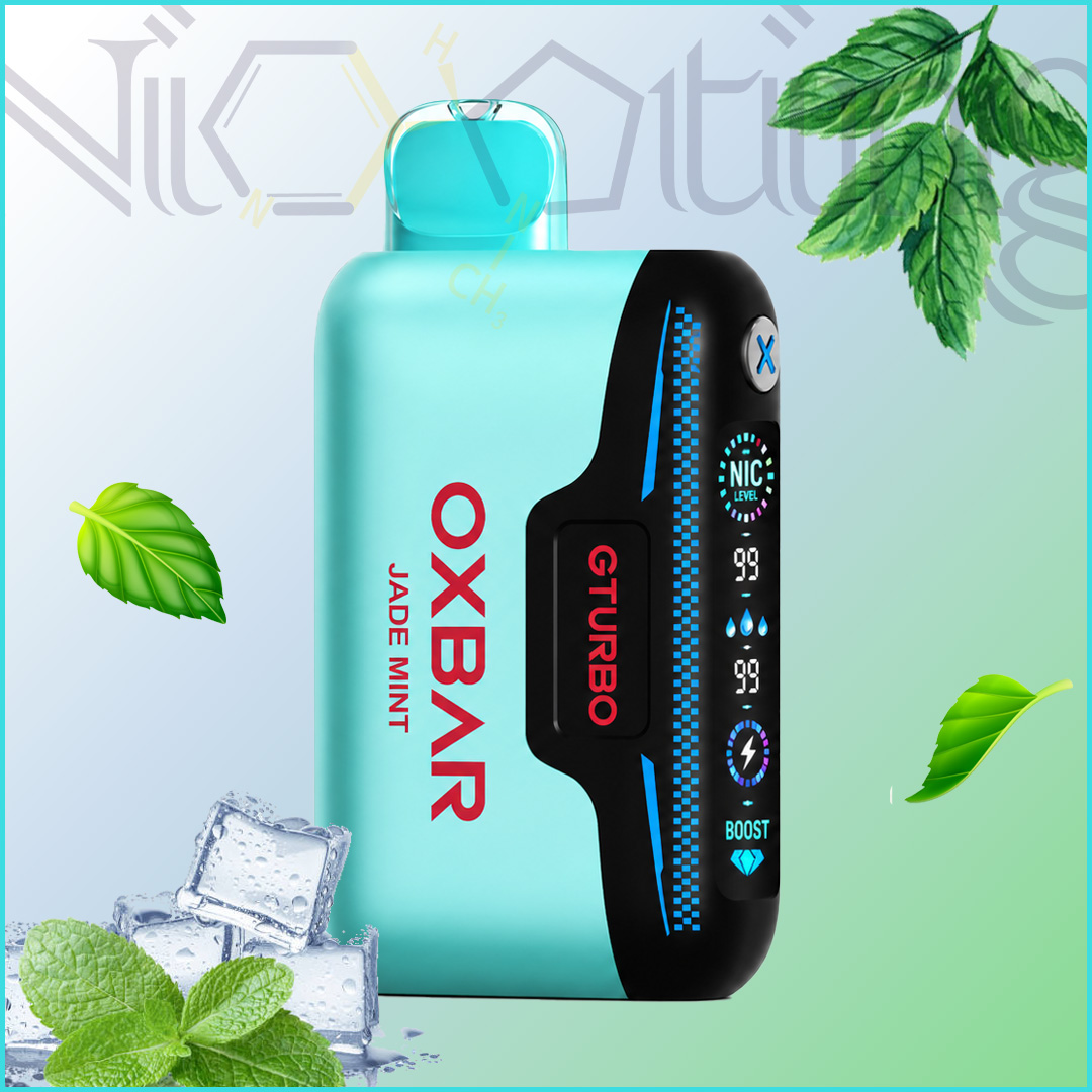 Oxbar Gturbo 36k jade mint پاد یکبار مصرف اکسبار جی توربو نعنا 36000 پاف نیکوتین قابل تنظیم (Oxbar GTURBO 36k Jade Mint)