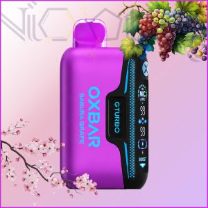 پاد یکبار مصرف اکسبار جی توربو شکوفه گیلاس انگور 36000 پاف نیکوتین قابل تنظیم (Oxbar GTURBO 36k Sakura Grape)