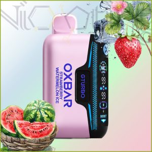 پاد یکبار مصرف اکسبار جی توربو توت فرنگی هندوانه یخ 36000 پاف نیکوتین قابل تنظیم (Oxbar GTURBO 36k strawberry watermelon ice)