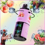 پاد یکبار مصرف ATVS 60000 پاف با 4طعم قابل تنظیم نوشابه یخ، هندوانه یخ، هلو یخ، انگور یخ (ATVS 4in1 60k puffs cola ice, grape ice, peach ice, watermelon ice)