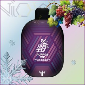 پاد یکبار مصرف دکتر ویپ بنفش انگورهای قرمز، سیاه و سبز یخ زده 5500 پاف (DrVape 5500 puffs Purple Ice)
