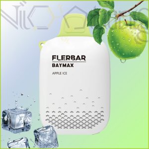 پاد یکبار مصرف بدون نیکوتین فلربار بیمکس سیب یخ 3500 پاف (Flerbar Baymax 3500 puffs Apple Ice)