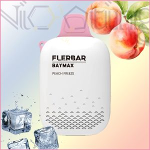 پاد یکبار مصرف بدون نیکوتین فلربار بیمکس هلو یخ 3500 پاف (Flerbar Baymax 3500 puffs Peach Ice)