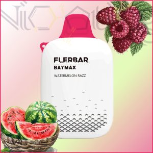 پاد یکبار مصرف بدون نیکوتین فلربار بیمکس هندوانه رزبری 3500 پاف (Flerbar Baymax 3500 puffs Watermelon razz)