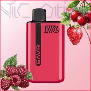 پاد یکبار مصرف IVG توت فرنگی رزبری گیلاس 3000 پاف (IVG SAVR 3000 puffs Strawberry Raspberry Cherry)