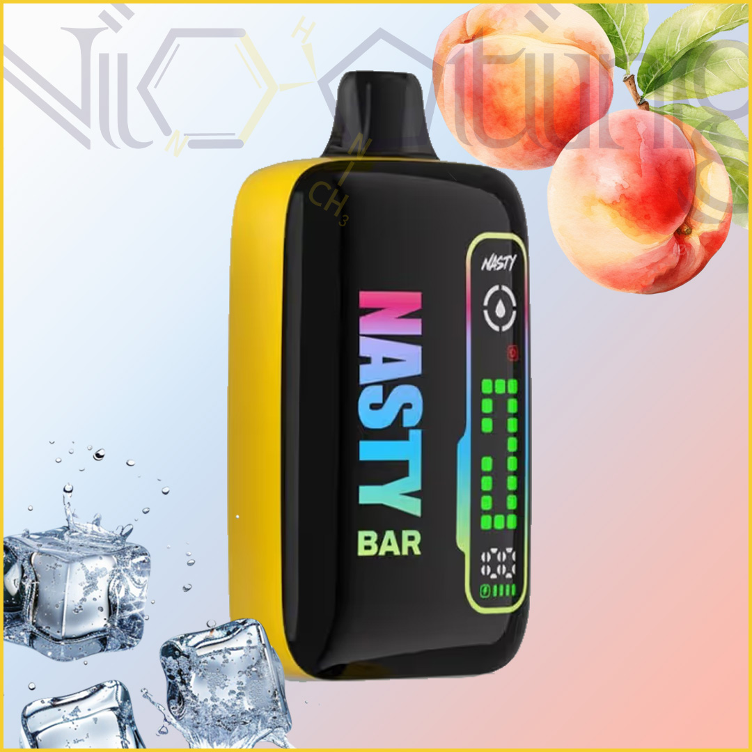 Nasty 16000 Peach Ice پاد یکبار مصرف نستی هلو یخ 16000 پاف (Nasty 16k puffs Peach Ice)