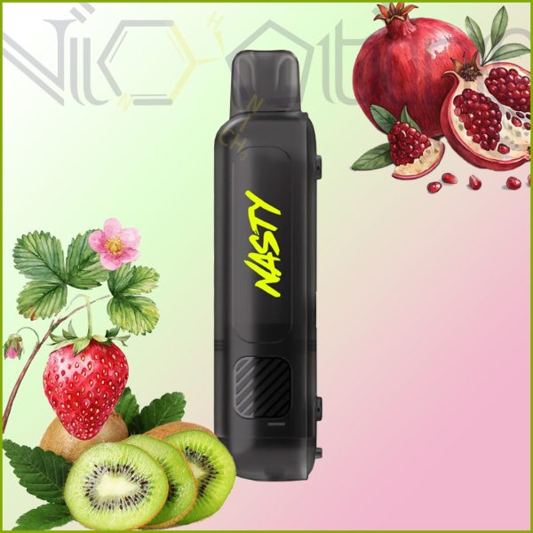 کارتریج پاد یکبار مصرف نستی مگنتی ورسا ایکس استارتر کیت 55000 پاف توت فرنگی کیوی انار Nasty Versa X Starter Kit tank 55k puff Strawberry Kiwi Pomegranate