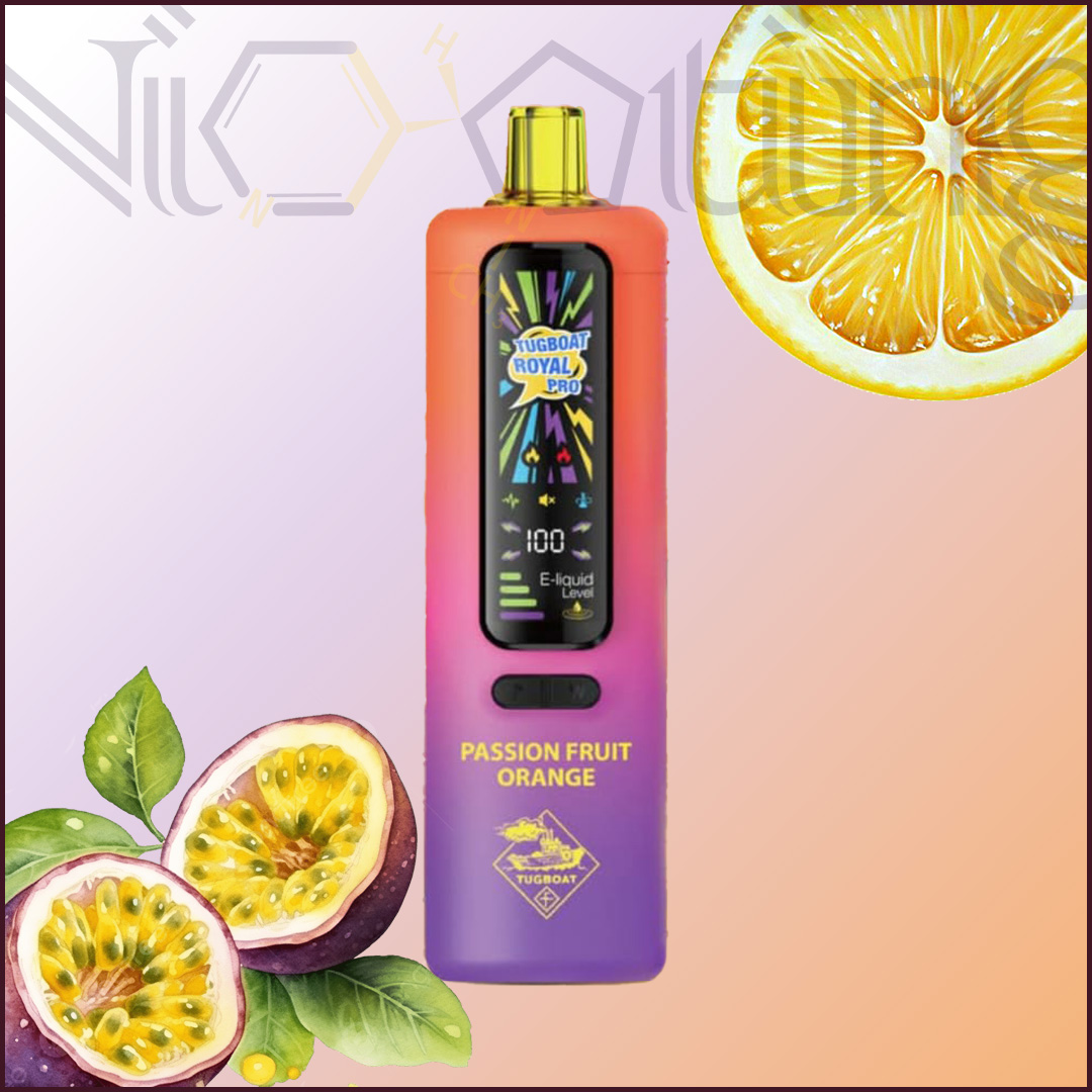 Tugboat pro 40k passionfruit orange پاد یکبار مصرف تاگبوت پرو افکت صدای قلیان و آتش پشن فروت پرتقال 40000 پاف (Tugboat pro 40 passionfruit orange)