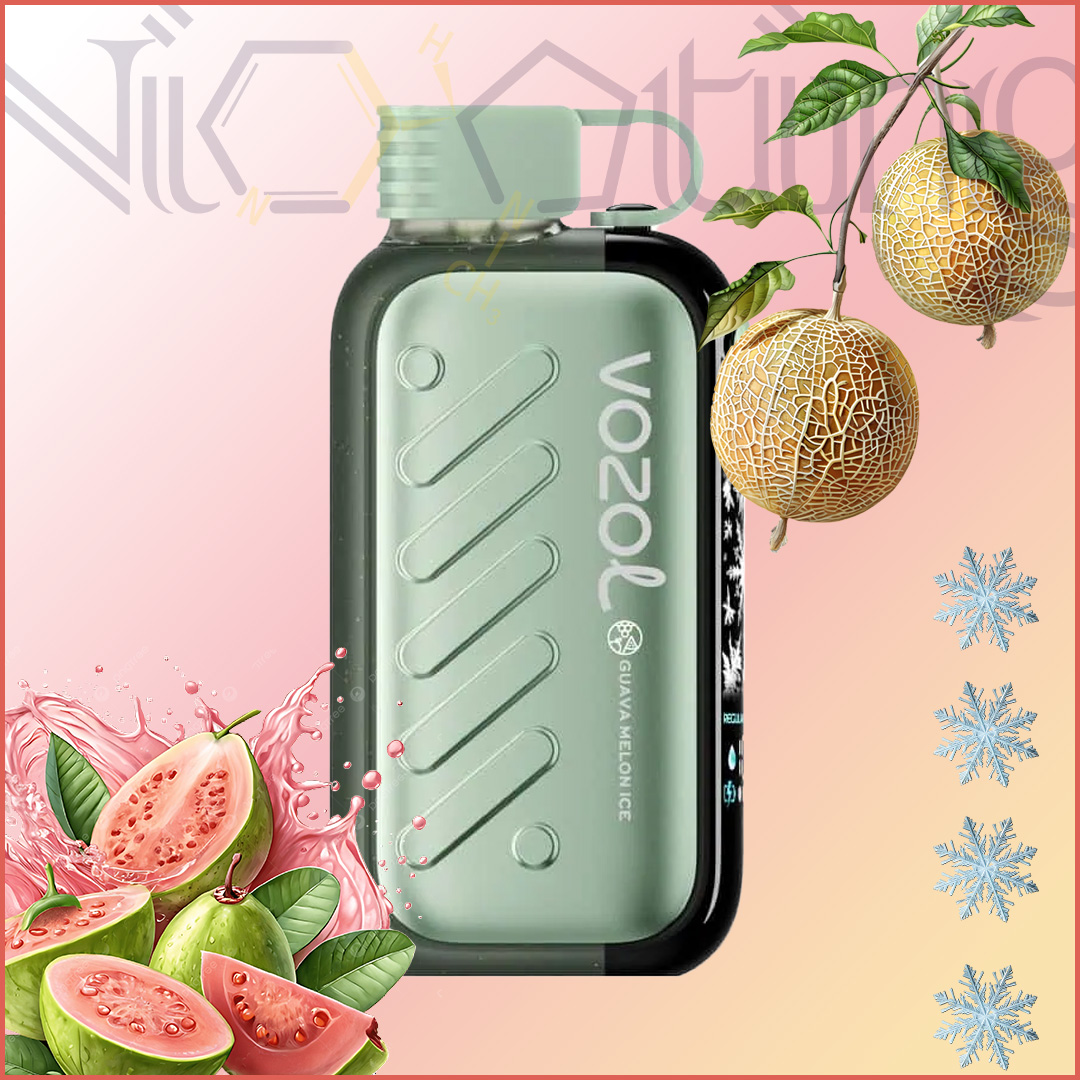 Vozol Gear ice&sweet 50k Guava Melon Ice پاد یکبار مصرف وزول شیرین و خنک قابل تنظیم گواوا طالبی یخ 50000 پاف (Vozol Gear ice&sweet 50k Guava melon ice)