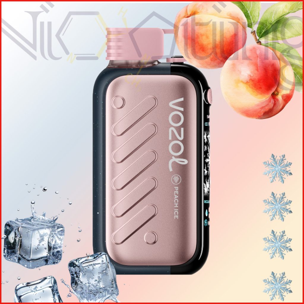 پاد یکبار مصرف وزول شیرین و خنک قابل تنظیم هلو یخ 50000 پاف (Vozol Gear ice&sweet 50k Peach Ice)