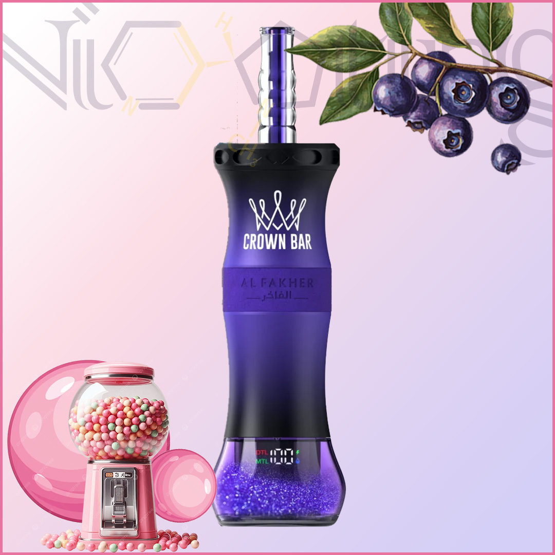 Al fakher 60k CloudX Blueberry Gum پاد ویپ یکبار مصرف الفاخر کلود ایکس بلوبری آدامس 60000 پاف(Al Fakher CloudX 60k Strawberry Blueberry Gum)