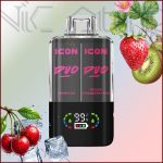 پاد یکبار مصرف 2 در 1 آیکون دوو گیلاس یخ توت فرنگی کیوی یخ 20000 پاف(Icon DUO 20k Cherry Ice Frozen Srawberry Kiwi)