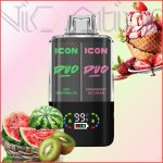 پاد یکبار مصرف 2 در 1 آیکون دوو کیوی هندوانه و بستنی توت فرنگی 20000 پاف(Icon DUO 20k g Kiwi Watermelon Strawberry Ice Cream)