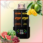 پاد یکبار مصرف 2 در 1 آیکون دوو رزبری هنداونه و انبه ترش 20000 پاف(Icon DUO 20k Raspberry Watermelon Sour Mango)