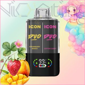 پاد یکبار مصرف 2 در 1 آیکون دوو توت فرنگی انبه و پشمک 20000 پاف(Icon DUO 20k Strawberry Mango Cotton Candy)